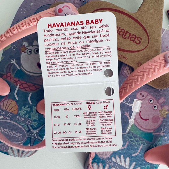 Havaianas Baby Girl Flip Flops Peppa Pig Size 4C NWT - Picture 6 of 10